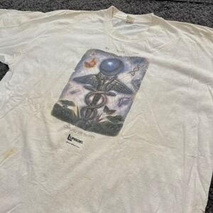 Vintage Screen Stars Lifescan Graphic T-Shirt Mens White Fair Single Stitch XL